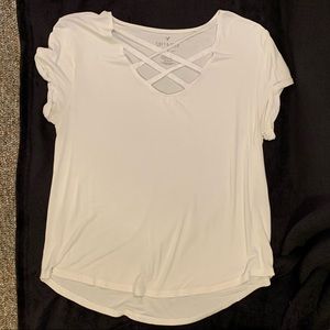 AE White Lace Short sleeve Top